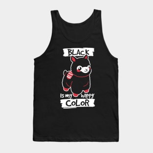 Black happy alpaca Tank Top